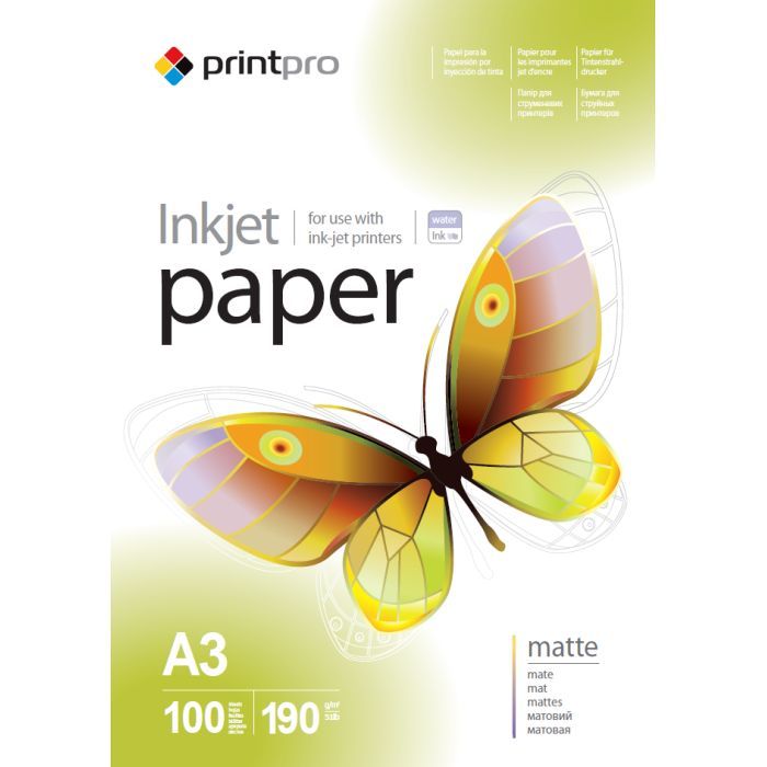 картинка Фотопапір PrintPro матовий 190г/м, A3 PM190-100 (PME190100A3) от магазина Chako.ua